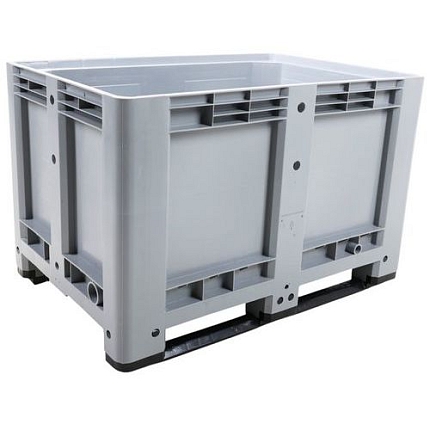 Paletový kontejner, plné stěny, ližiny, 475 l