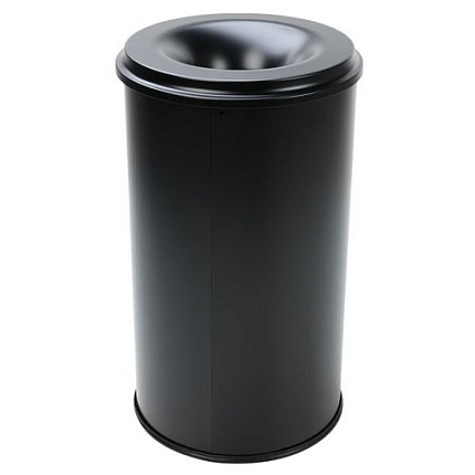 Kovový samozhášecí odpadkový koš Manutan Expert Safe, objem 50 l, černý