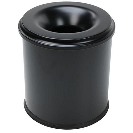 Kovový samozhášecí odpadkový koš Manutan Expert Safe, objem 20 l, černý