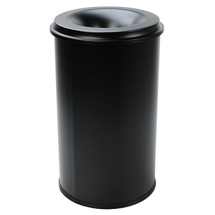 Kovový samozhášecí odpadkový koš Manutan Expert Safe, objem 80 l, černý