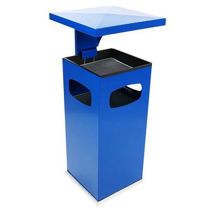 Odpadkový koš s popelníkem Manutan Expert, 38 l, modrá
