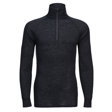 Tílko na zip z vlny Merino 1/4 Zip, černá, normální, vel.XL