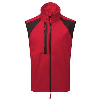 WX2 Softshell vesta Eco (2L), červená, normální, vel.XXXL