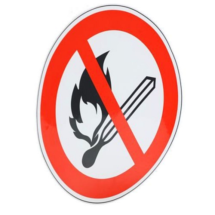 Zákazové značení Manutan Expert - Zákaz manipulace s otevřeným ohněm, samolepicí, 300 mm