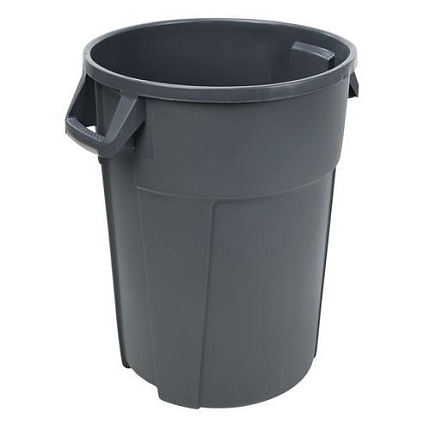 Plastový odpadkový koš Manutan Expert Pure, objem 120 l, šedá