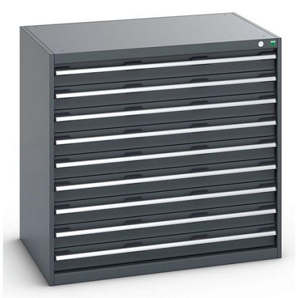 Dílenská zásuvková skříň Bott Cubio 200, 100 x 105 x 75 cm, 9 zásuvek, antracit-antracit