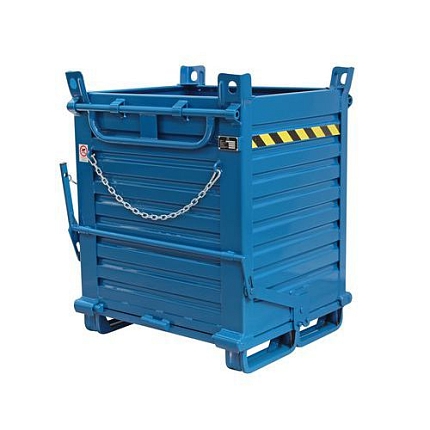 Kontejner s výklopným dnem, modrý, 100 x 80 x 126 cm