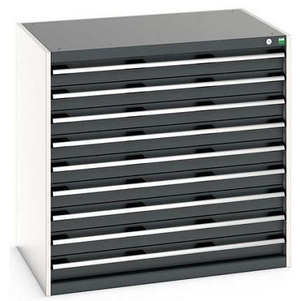 Dílenská zásuvková skříň Bott Cubio 200, 100 x 105 x 75 cm, 9 zásuvek, šedá-antracit