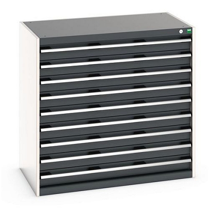 Dílenská zásuvková skříň Bott Cubio 200, 100 x 105 x 65 cm, 9 zásuvek, šedá-antracit