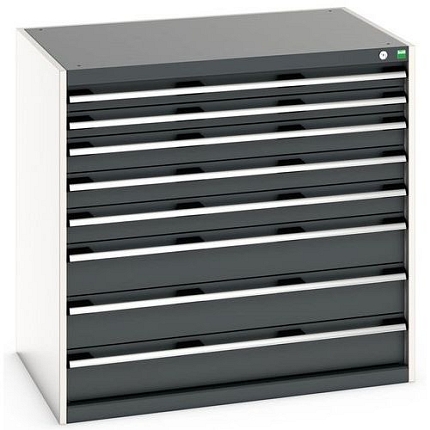 Dílenská zásuvková skříň Bott Cubio 200, 100 x 105 x 75 cm, 8 zásuvek, šedá-antracit