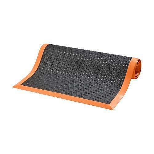 Protiúnavová průmyslová rohož Cushion Flex®, černá/oranžová, 101 x 202 cm