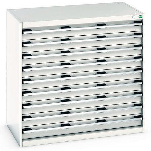 Dílenská zásuvková skříň Bott Cubio 200, 100 x 105 x 65 cm, 9 zásuvek, šedá-šedá