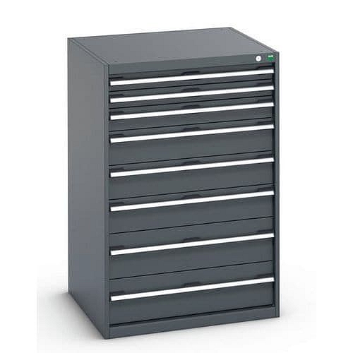 Dílenská zásuvková skříň Bott Cubio 200, 120 x 80 x 75 cm, 8 zásuvek, antracit-antracit