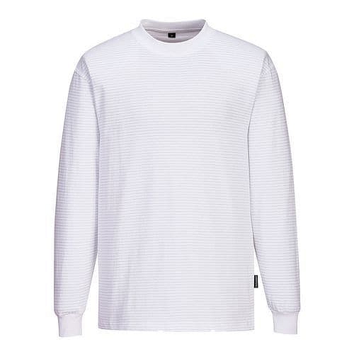 Antistatické ESD tričko s dlouhým rukávem, bílá, vel. L