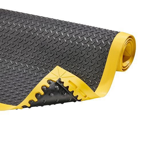 Protiúnavová průmyslová rohož Cushion Flex®, černá/žlutá, 101 x 202 cm