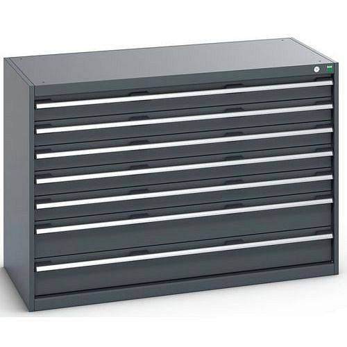 Dílenská zásuvková skříň Bott Cubio 200, 90 x 130 x 65 cm, 7 zásuvek, antracit-antracit
