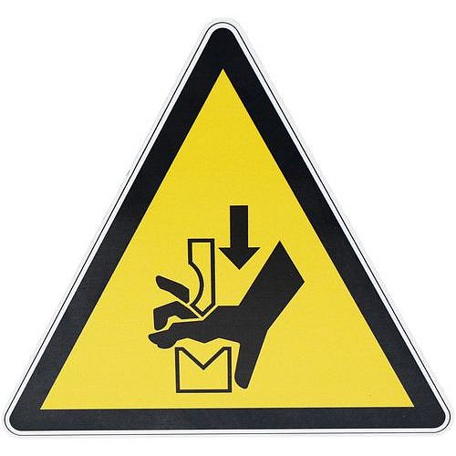 Výstražná tabulka Manutan Expert - Nebezpečí přimáčknutí, hliník, 200 mm