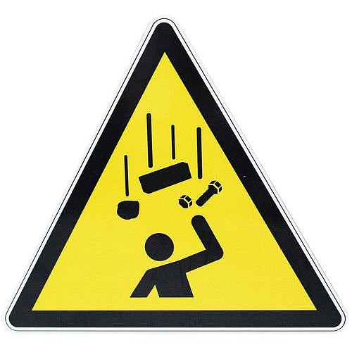 Výstražná tabulka Manutan Expert - Padající předměty, hliník, 300 mm