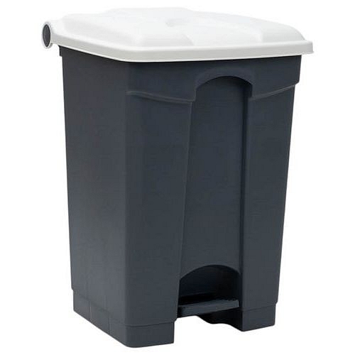 Odpadkový nášlapný koš Manutan Expert, 45 l, bílá/šedá