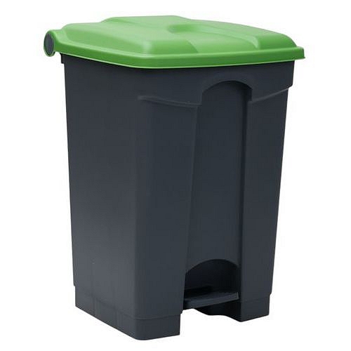 Odpadkový nášlapný koš Manutan Expert, 45 l, zelená/šedá