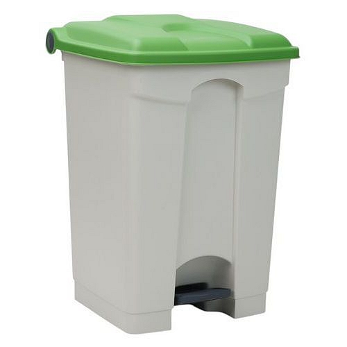 Odpadkový nášlapný koš Manutan Expert, 45 l, zelená/bílá