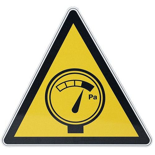 Výstražná tabulka Manutan Expert - Vysoký tlak, hliník, 200 mm