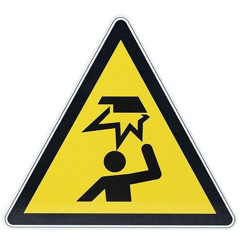 Výstražná tabulka Manutan Expert - Pozor na překážku v oblasti hlavy, hliník, 200 mm