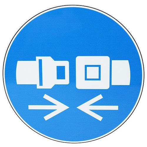 Příkazové značení Manutan Expert - Připoutejte se bezpečnostním pásem, hliník, 200 mm