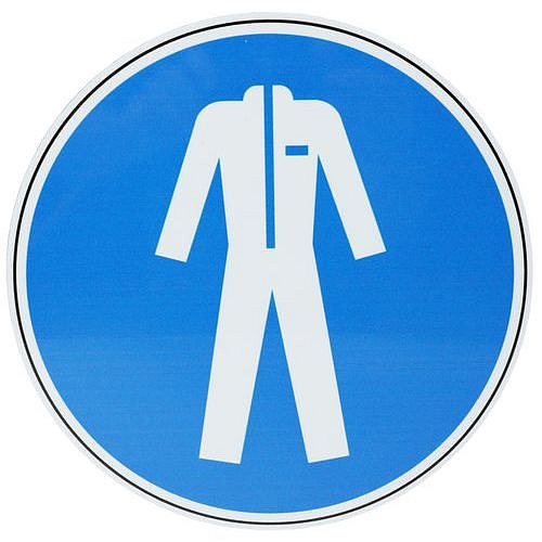 Příkazové značení Manutan Expert - Použij ochranný oděv, hliník, 200 mm