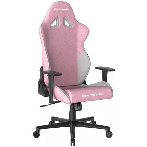Herní židle DXRacer GLADIATOR, růžová/bílá, látková