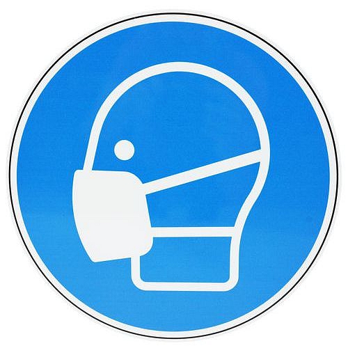 Příkazové značení Manutan Expert - Používej ochrannou roušku, hliník, 300 mm