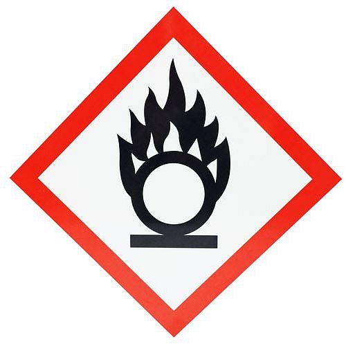 Výstražná CLP tabulka Manutan Expert - Riziko oxidace, hliník, 300 x 300 mm