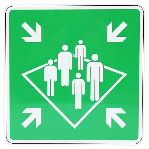 Bezpečnostní tabulka Manutan Expert - Shromaždiště, hliník, 350 mm