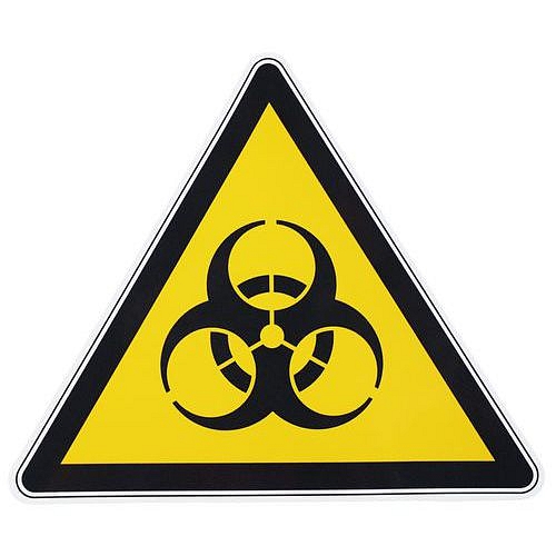 Výstražná tabulka Manutan Expert - Biologické riziko, samolepicí fólie, 100 mm