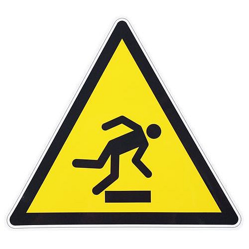 Výstražná tabulka Manutan Expert - Nebezpečí zakopnutí, samolepicí fólie, 100 mm