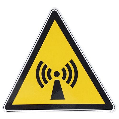 Výstražná tabulka Manutan Expert - Neionizující záření, samolepicí fólie, 100 mm