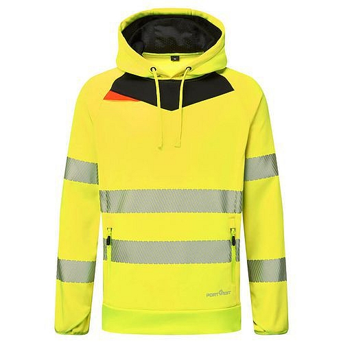 Mikina s kapucí DX4 Hi-Vis, černá/žlutá, vel.M