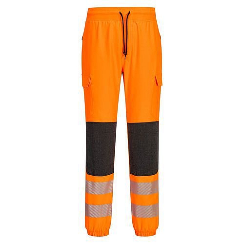 PW3 Hi-Vis Flexi Jogger kalhoty, černá/oranžová, krátké, vel.L