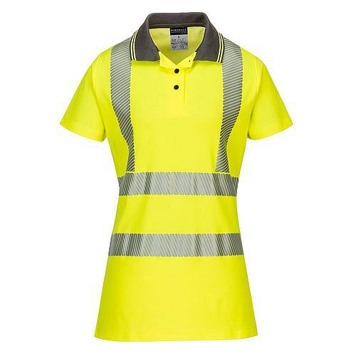 Hi-Vis dámská bavlněná polokošile Comfort Pro S/S, šedá/žlutá, vel.M