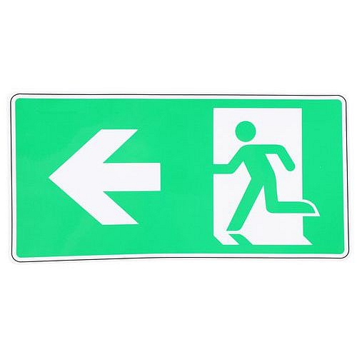 Bezpečnostní tabulka Manutan Expert - Nouzový východ vlevo, samolepicí fólie, 250 x 125 mm