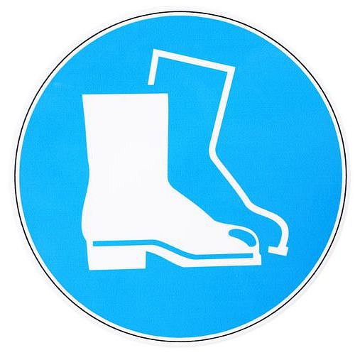 Příkazové značení Manutan Expert - Používej bezpečnostní obuv, samolepicí, 100 mm