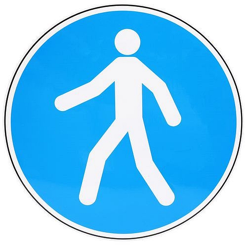 Příkazové značení Manutan Expert - Pěší zóna, samolepicí, 200 mm