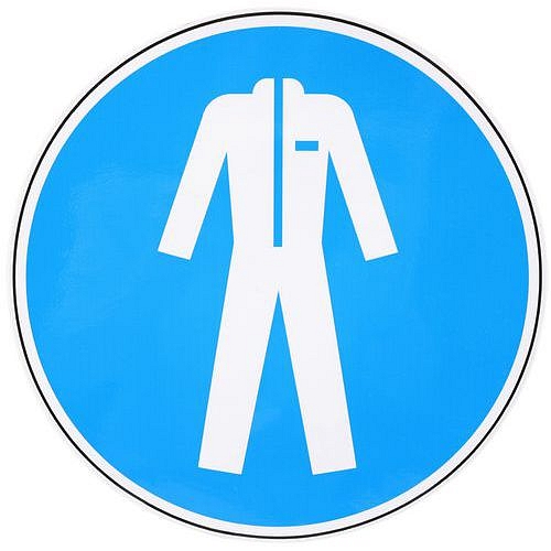 Příkazové značení Manutan Expert - Používej ochranný oděv, samolepicí, 100 mm