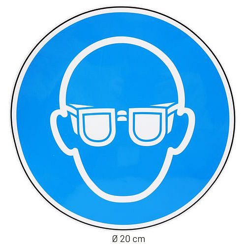 Příkazové značení Manutan Expert - Povinné ochranné brýle, samolepicí, 200 mm