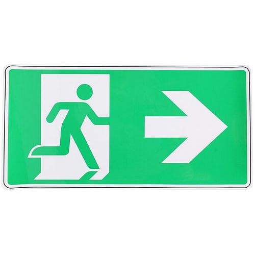 Bezpečnostní tabulka Manutan Expert - Únikový východ vlevo, samolepicí fólie, 250 x 125 mm