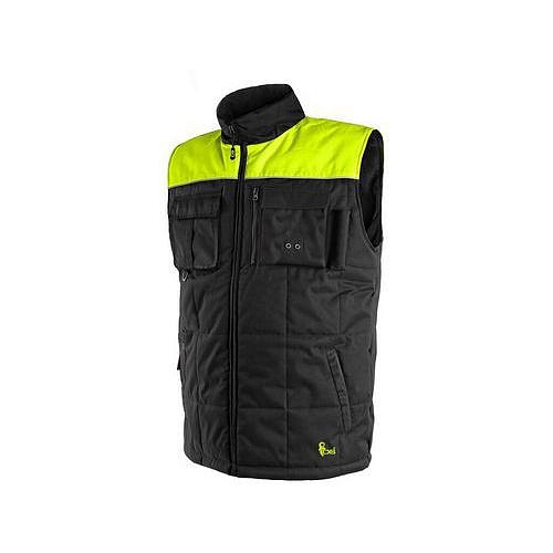 Pánská zimní vesta SEATTLE, fleece, černo-žlutá, vel. 2XL