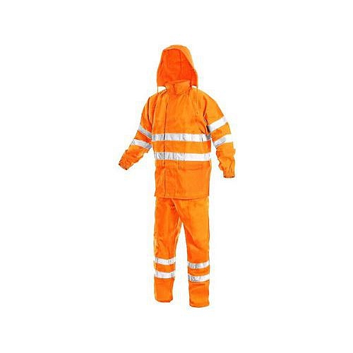 Reflexní nepromokavý komplet, oranžový, vel. XL