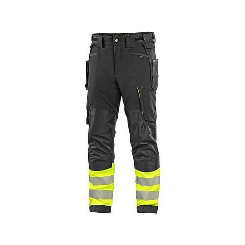 Kalhoty CXS NAOS HV, pánské, černo-žlutá Hi-Vis, reflexní pruhy, vel. 46