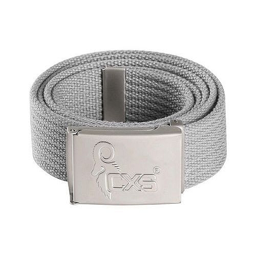 Opasek CXS KARUK, šedý, 3,5 cm, textilní, spona s logem CXS