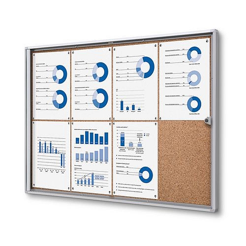 Interiérová vitrína Economy, korková záda, 8xA4